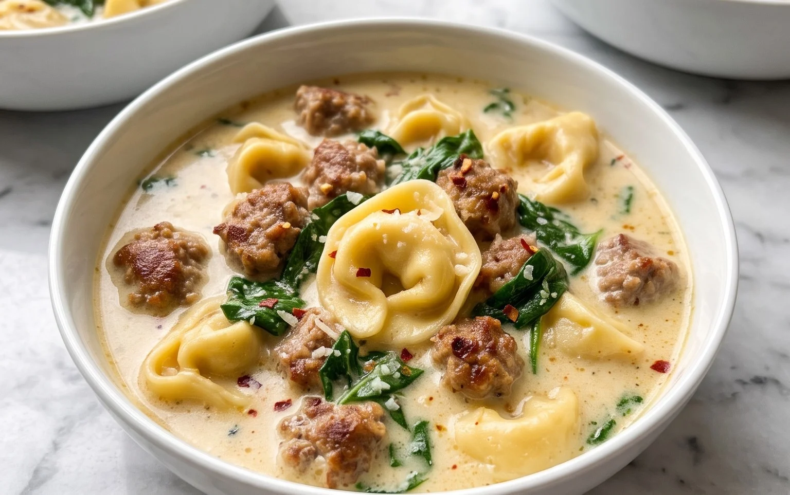 Easy Creamy Sausage Tortellini Soup Recipe