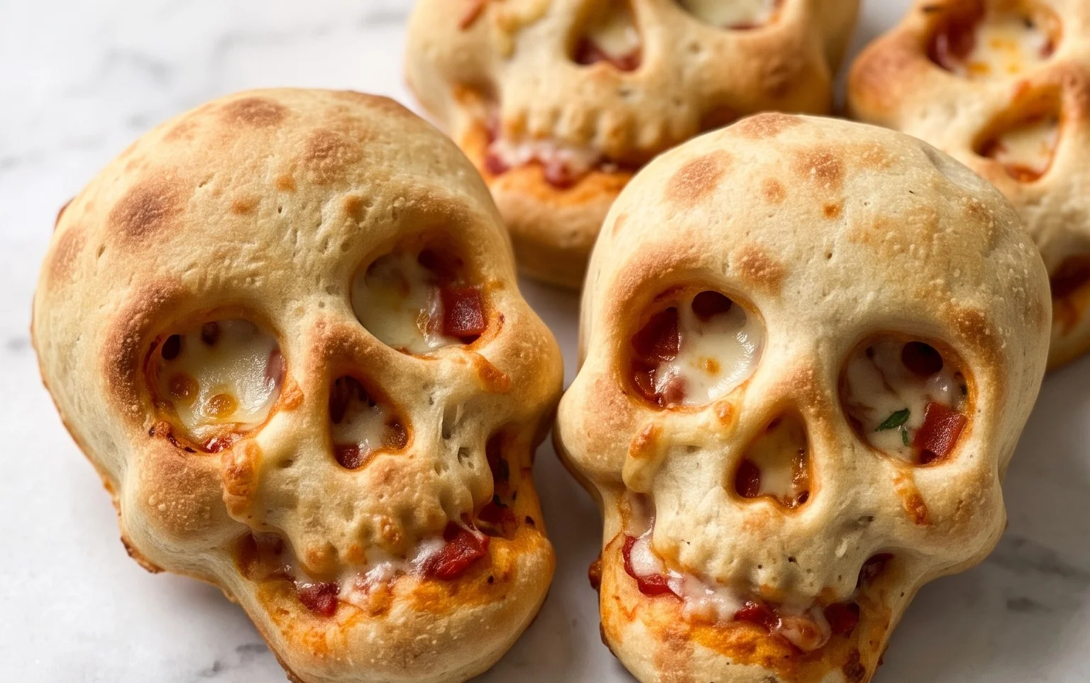 Easy Cheesy Halloween Pizza Skulls Recipe