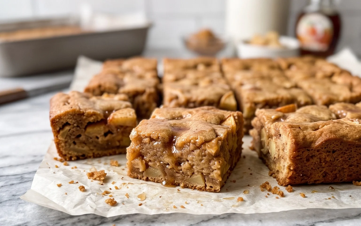 Maple Glazed Apple Blondies Recipe